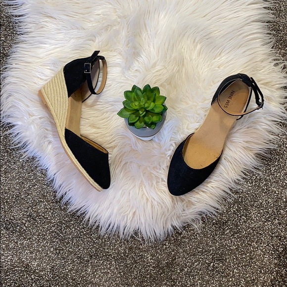 Nine West black espadrille wedges - Picture 1 of 6
